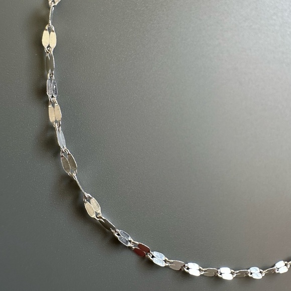 Sterling Silver Flat Chain Anklet - Picture 8 of 9